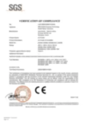 SGS Verification of Compliance (CE – Low Voltage Directive) for Dr.Clean DAP58, DAP68, DAP88, DAP98